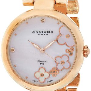 Akribos XXIV Damklocka AK645RG Vit/Roséguldstonat stål Ø40 mm