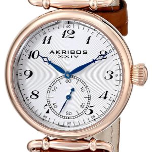 Akribos XXIV Damklocka AK704BR Impeccable Vit/Läder Ø34 mm