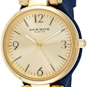 Akribos XXIV Damklocka AK761BU Champagnefärgad/Läder Ø32 mm