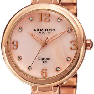 Akribos XXIV Damklocka AK765RG Vit/Roséguldstonat stål Ø36 mm