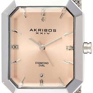 Akribos XXIV Damklocka AK909SSPK Diamond Roséguldstonad/Stål