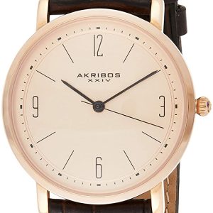 Akribos XXIV Damklocka AK922BRRG Roséguldstonad/Läder Ø34 mm