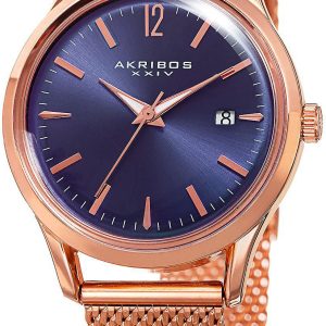 Akribos XXIV Damklocka AK930RGBU Classic Blå/Roséguldstonat stål