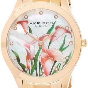 Akribos XXIV Damklocka AK953FRG Vit/Roséguldstonat stål Ø42 mm