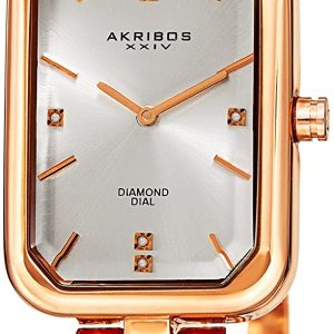 Akribos XXIV Damklocka AK995RG Diamond Silverfärgad/Roséguldstonat