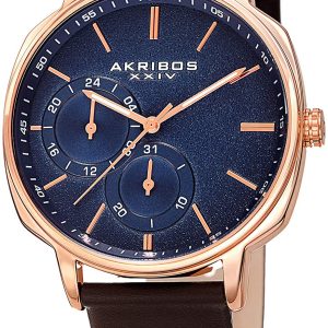 Akribos XXIV Herrklocka AK1022RGBR Multi-Function Blå/Läder Ø42 mm