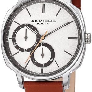 Akribos XXIV Herrklocka AK1022TN Multi-Function Silverfärgad/Läder