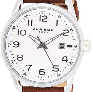 Akribos XXIV Herrklocka AK1029BR Seude Vit/Läder Ø40 mm