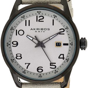 Akribos XXIV Herrklocka AK1029GY Seude Silverfärgad/Läder Ø40 mm