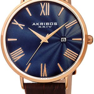 Akribos XXIV Herrklocka AK1041RGBU Waves Blå/Läder Ø42 mm