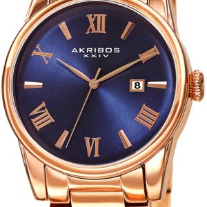 Akribos XXIV Herrklocka AK1056RGBU Blå/Roséguldstonat stål Ø41 mm