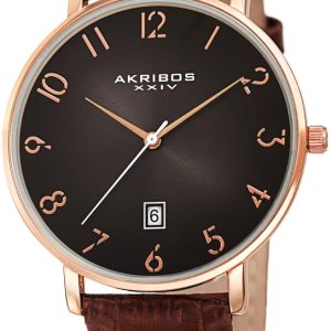 Akribos XXIV Herrklocka AK1077RG Designer Grå/Läder Ø38 mm