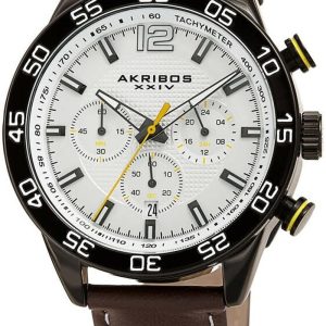 Akribos XXIV Herrklocka AK1097BRBK Complication Vit/Läder Ø43 mm