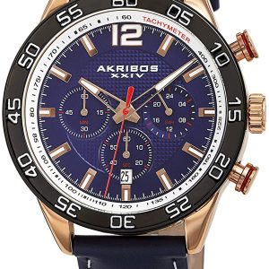 Akribos XXIV Herrklocka AK1097RGBU Complication Blå/Läder Ø43 mm