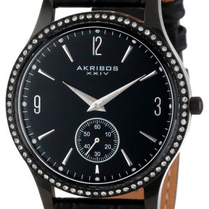 Akribos XXIV Herrklocka AK606BK Essential Svart/Läder Ø40 mm