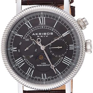 Akribos XXIV Herrklocka AK610SSBR Svart/Läder Ø40 mm