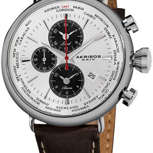 Akribos XXIV Herrklocka AK629WT Explorer Vit/Läder Ø46 mm