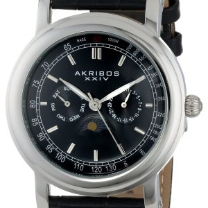 Akribos XXIV Herrklocka AK632SSB Multi-Function Svart/Läder Ø41 mm