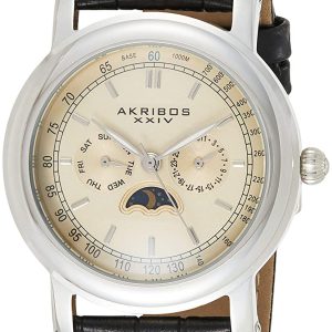 Akribos XXIV Herrklocka AK632SSW Champagnefärgad/Läder Ø41 mm