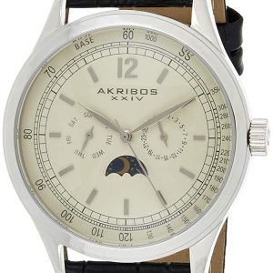 Akribos XXIV Herrklocka AK638SSW Champagnefärgad/Läder Ø44 mm