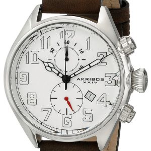 Akribos XXIV Herrklocka AK706BR Essential Silverfärgad/Läder Ø46 mm