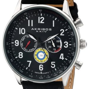 Akribos XXIV Herrklocka AK751SSB Explorer Svart/Läder Ø44 mm