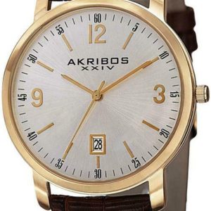 Akribos XXIV Herrklocka AK780YG Classic Silverfärgad/Läder Ø42 mm