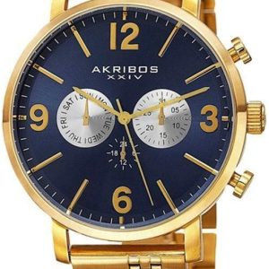 Akribos XXIV Herrklocka AK782YGBU Blå/Gulguldtonat stål Ø46 mm