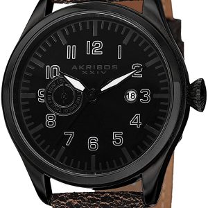 Akribos XXIV Herrklocka AK785BK Multi-Function Svart/Läder Ø46 mm