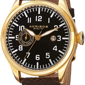 Akribos XXIV Herrklocka AK785YG Multi-Function Svart/Läder Ø46 mm