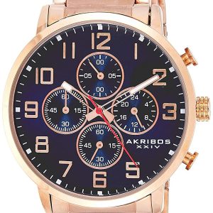 Akribos XXIV Herrklocka AK810RGBU Blå/Roséguldstonat stål Ø42 mm