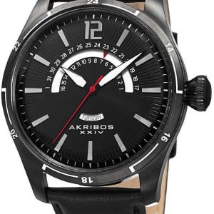 Akribos XXIV Herrklocka AK850BK Svart/Läder Ø46 mm