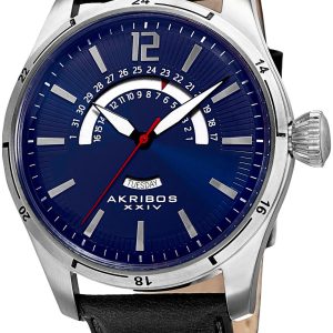 Akribos XXIV Herrklocka AK850BU Multi-Function Blå/Läder Ø46 mm