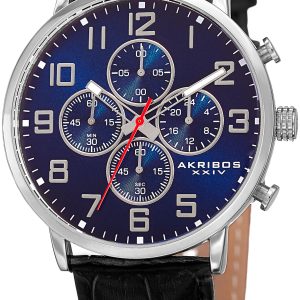 Akribos XXIV Herrklocka AK854SSBU Chronograph Blå/Läder Ø42 mm