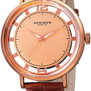 Akribos XXIV Herrklocka AK860RGBR Roséguldstonad/Läder Ø43 mm