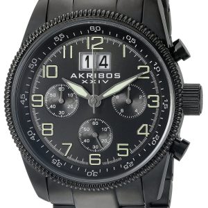 Akribos XXIV Herrklocka AK862BK Chronograph Svart/Stål Ø45 mm