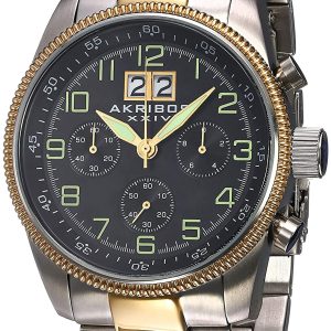 Akribos XXIV Herrklocka AK862TTG Chronograph Svart/Gulguldtonat stål