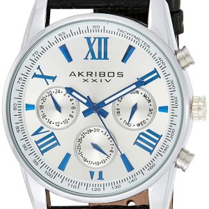 Akribos XXIV Herrklocka AK864SS Multi-Function Silverfärgad/Läder