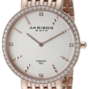 Akribos XXIV Herrklocka AK866RG Diamond Silverfärgad/Roséguldstonat