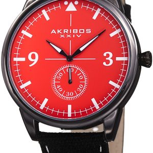 Akribos XXIV Herrklocka AK938RD Canvas Orange/Läder Ø45 mm