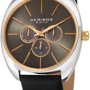 Akribos XXIV Herrklocka AK998BKG Multi-Function Grå/Läder Ø43 mm