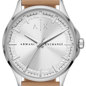 Armani Exchange Damklocka AX5259 Lady Hampton Silverfärgad/Läder