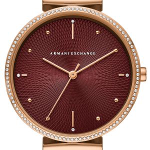 Armani Exchange Damklocka AX5912 Zoe Röd/Roséguldstonat stål Ø36