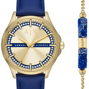 Armani Exchange Damklocka AX7135SET Lady Hampton Guldtonad/Läder