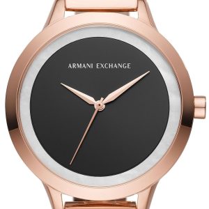 Armani Exchange Harper Damklocka AX5613 Svart/Roséguldstonat stål