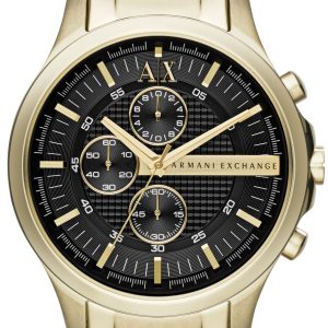 Armani Exchange Herrklocka AX2137 Hampton Svart/Gulguldtonat stål