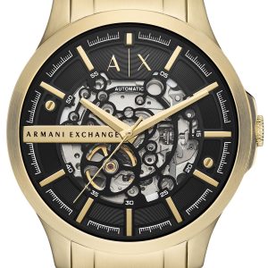 Armani Exchange Herrklocka AX2419 Hampton Svart/Guldtonat stål Ø46