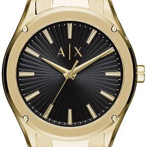 Armani Exchange Herrklocka AX2801 Fitz Svart/Gulguldtonat stål Ø44