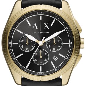 Armani Exchange Herrklocka AX2854 Giacomo Svart/Läder Ø43 mm