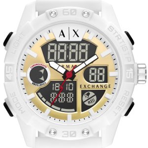 Armani Exchange Herrklocka AX2961 D-Bolt Guldtonad/Gummi Ø46 mm